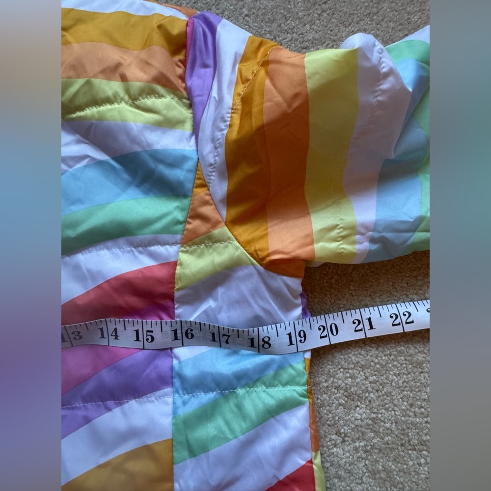 NWOT Multicolor Striped Kids Puffer Jacket - Picture 5 of 7
